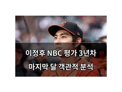 이정후 NBC 평가 3년차 마지막 달 객관적 분석