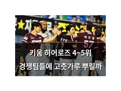 키움 히어로즈 4~5위 경쟁팀들에 고춧가루 뿌릴까