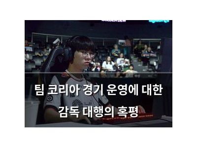 팀 코리아 경기 운영에 대한 감독 대행의 혹평
