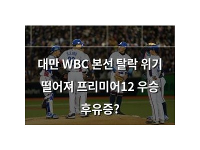 대만 WBC 본선 탈락 위기 떨어져 프리미어12 우승 후유증?