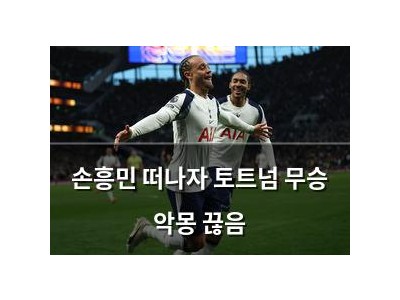 손흥민 떠나자 토트넘 무승 악몽 끊음