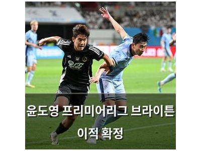 윤도영 프리미어리그 브라이튼 이적 확정