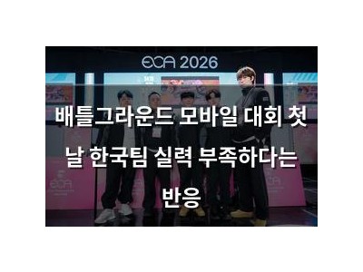 배틀그라운드 모바일 대회 첫 날 한국팀 실력 부족하다는 반응