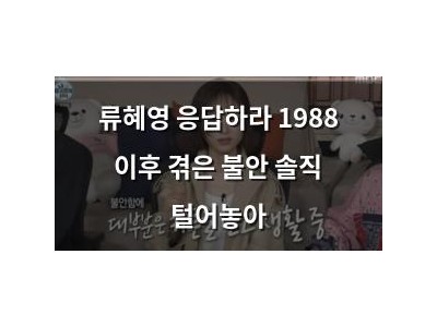 류혜영 응답하라 1988 이후 겪은 불안 솔직 털어놓아