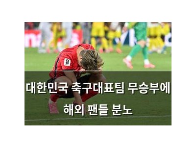 대한민국 축구대표팀 무승부에 해외 팬들 분노